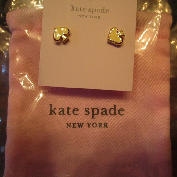 Kate Spade everyday spade enamel studs yellow - Picture 3 of 4